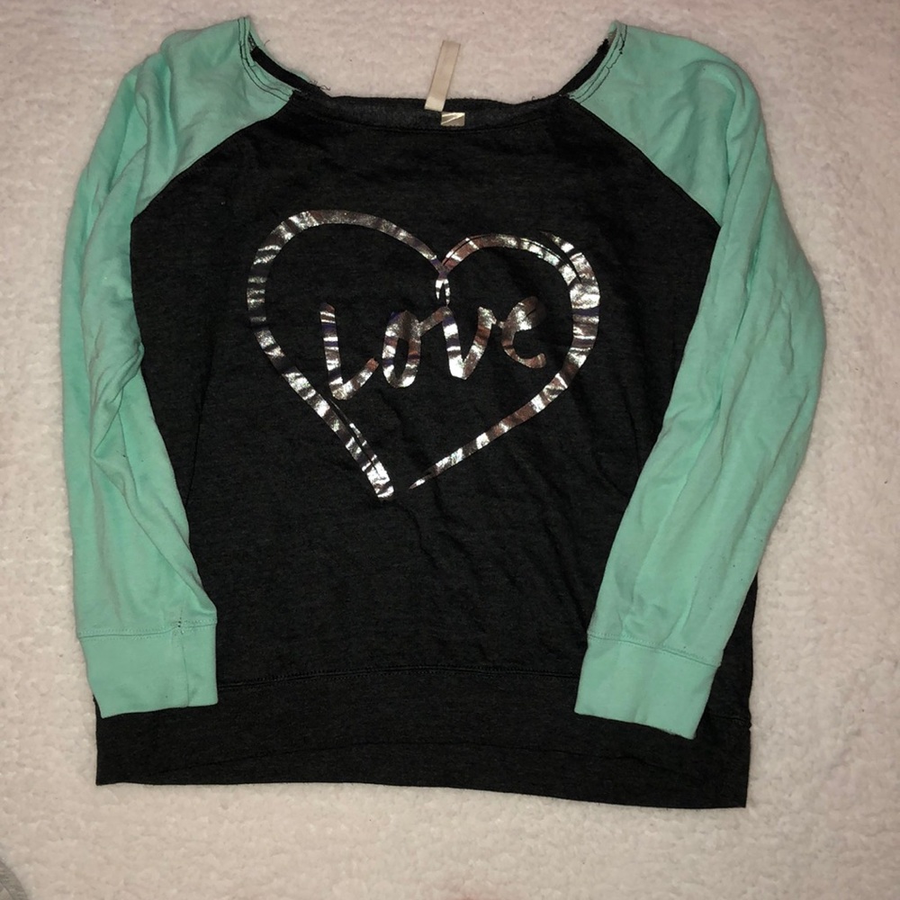 Swoop-neck pullover sweatshirt
